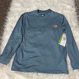 NWT Flawed Quiksilver Long Sleeve Heritage Heather UPF 50+ Protection Youth 8